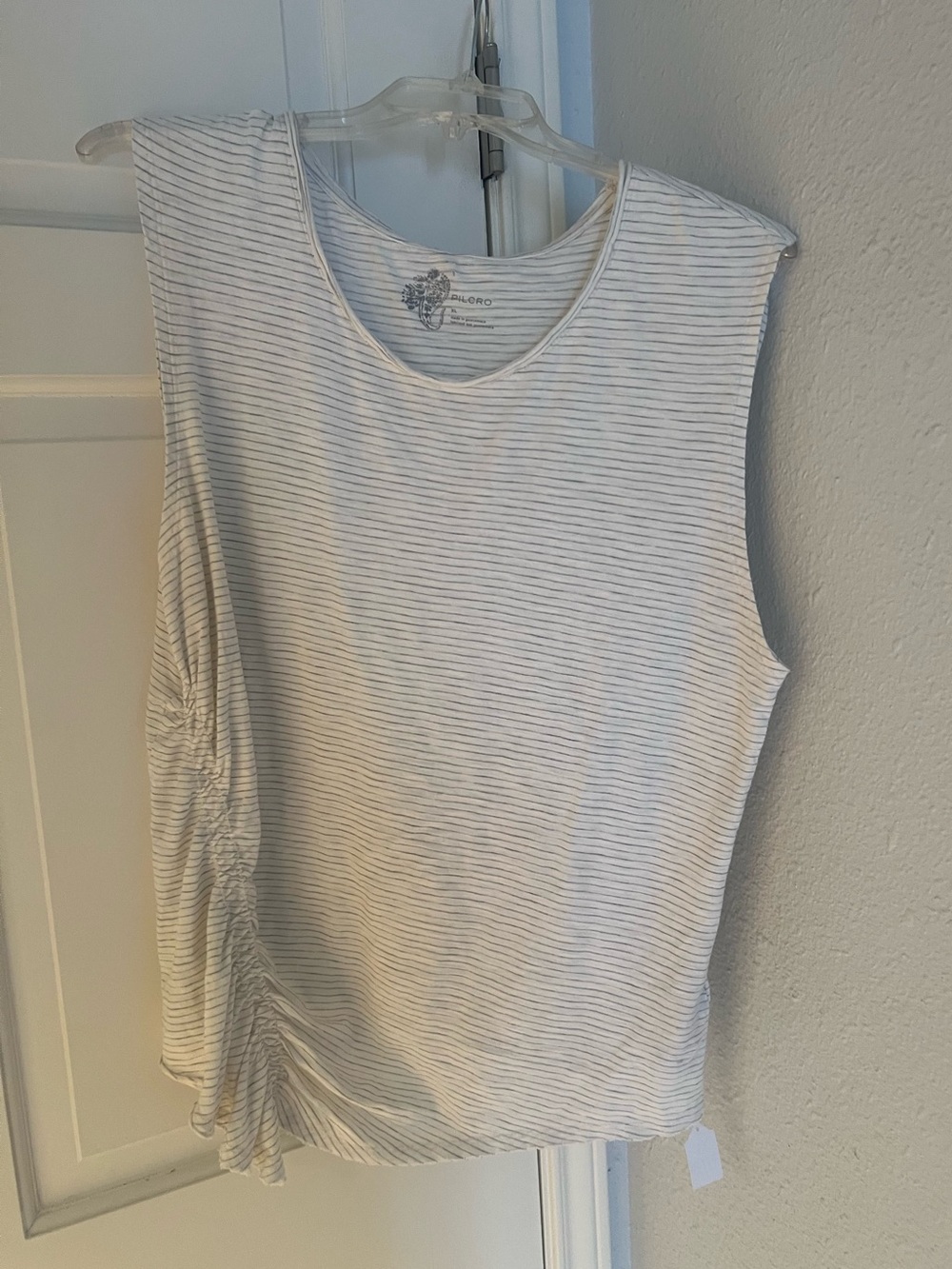 Pilcro White and Gray Striped Side-Tie Tank Size XL